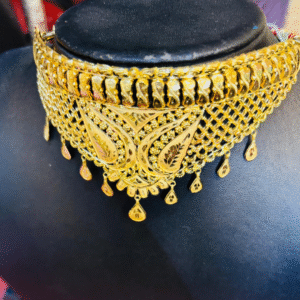 Antique Filigree 22K Gold Choker with Dangling Motifs