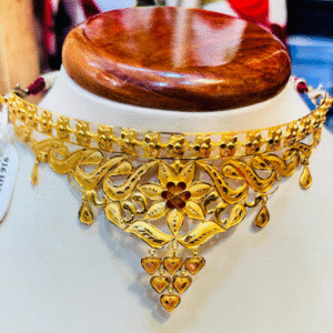 Timeless Majesty Floral 22K Gold Choker with Meena Accent